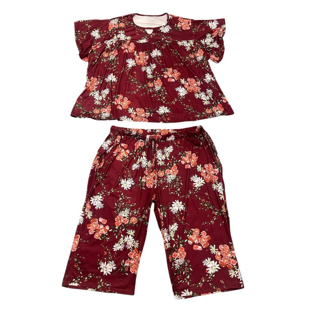 Heat Move Pajamas Womens Plus Size 5X Short Sleeve Capri